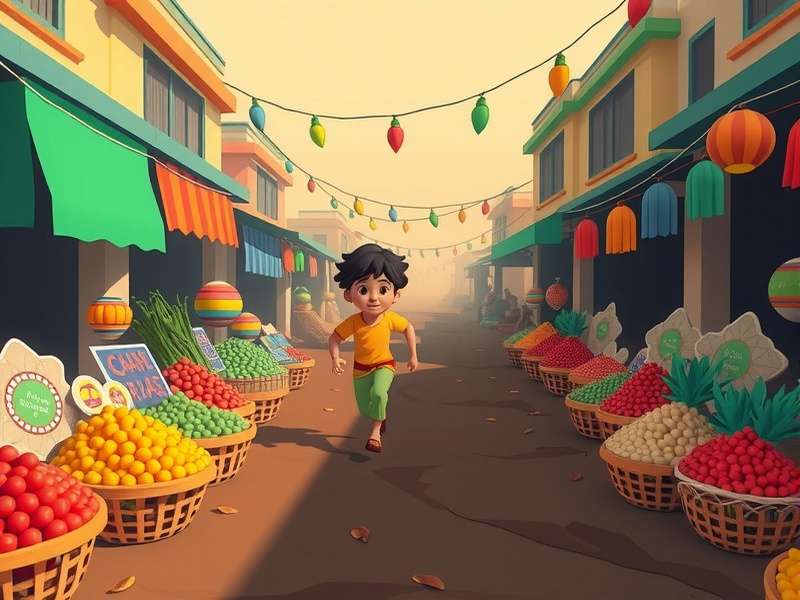 Pepper Pacer gameplay screenshot showing a character running through a colorful Indian market